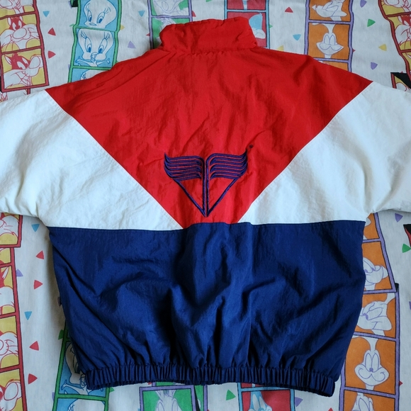 Vintage TYR Sport Color-Blocked Varsity Bomber Jacket - Picture 2 of 5